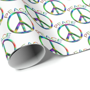 Papier Cadeau Panneau de paix Hippie Arc-en-ciel