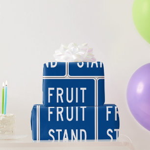 Papier Cadeau Panneau de route de stand de fruits
