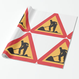 Papier Cadeau Panneau de travaux routiers à venir Zone de constr