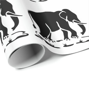 Papier Cadeau Panneau de trekking des éléphants asiatiques devan