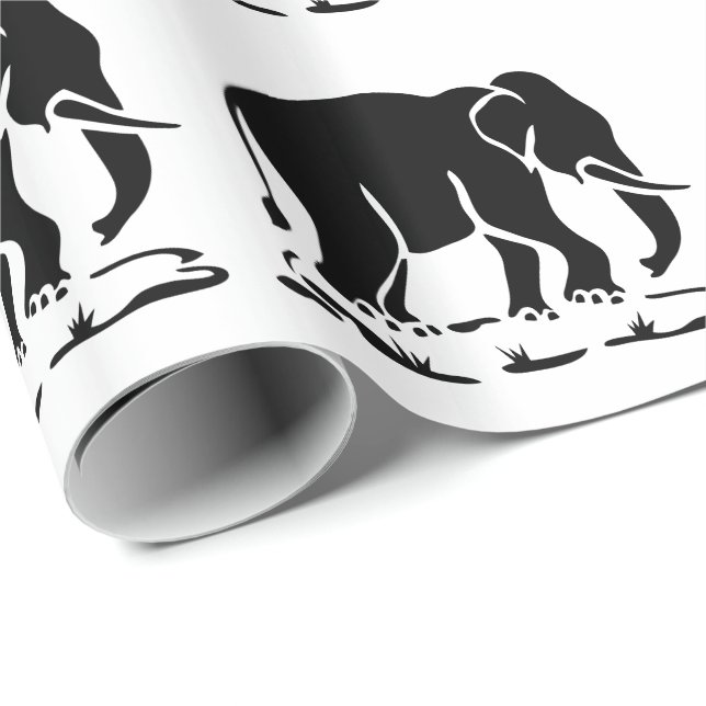 Papier Cadeau Panneau de trekking des éléphants asiatiques devan (Coin rond)
