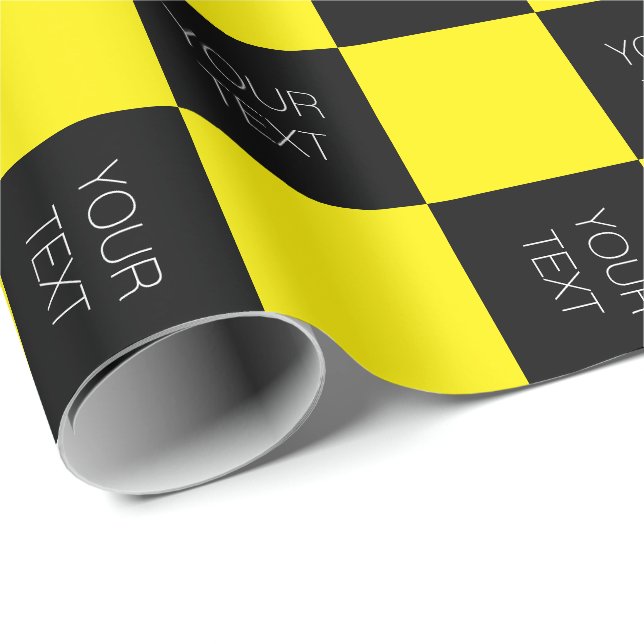 Papier Cadeau Panneau de voiture d'essai de collision noir et ja (Coin rond)