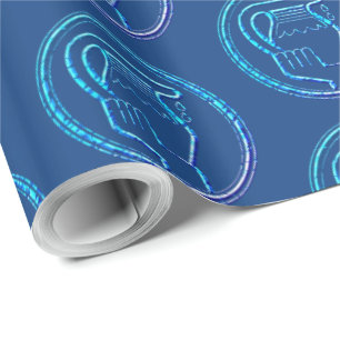 Papier Cadeau Panneau étoile bleu Turquoise Horoscope Zodiac Aqu