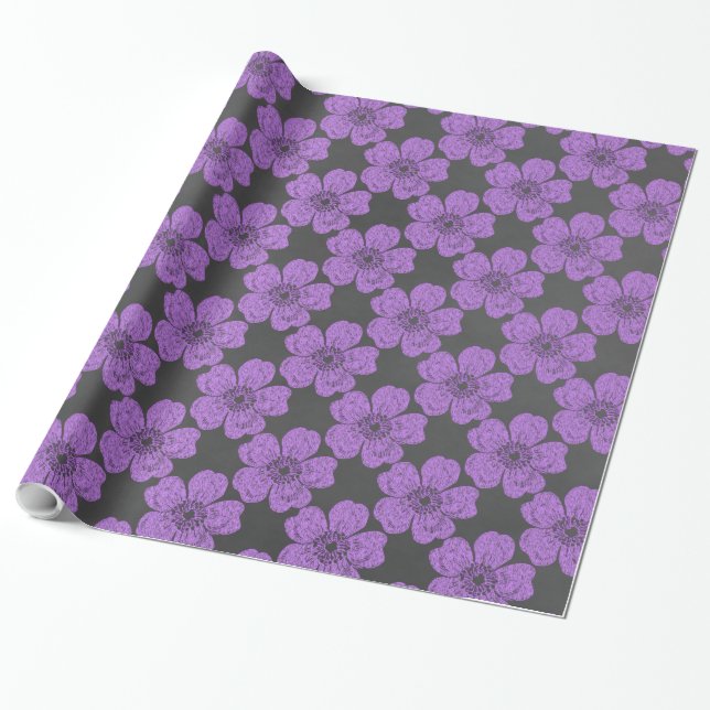 Papier Cadeau Panneau rouge Rose sauvage (Déroulé)