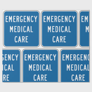 Papier Cadeau Panneau routier de soins médicaux d'urgence