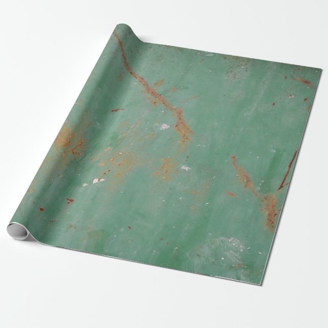 Papier Cadeau Panneau urbain patiné en métal texturé rouillé t (Déroulé)