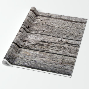 Papier Cadeau Panneaux en bois patinés rustiques de plage
