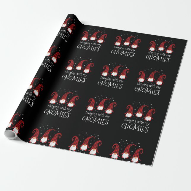 Papier Cadeau Panser Avec Mes Gnomies Plaid Jardin Fam Noël (Déroulé)