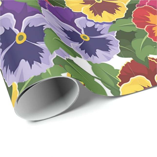 Papier Cadeau Pansies (Coin rond)