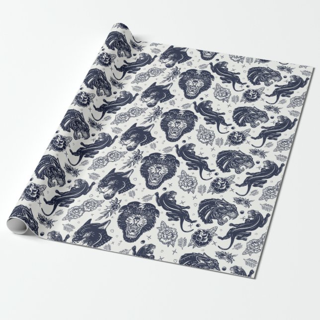 Papier Cadeau Panther Tattoo (Déroulé)
