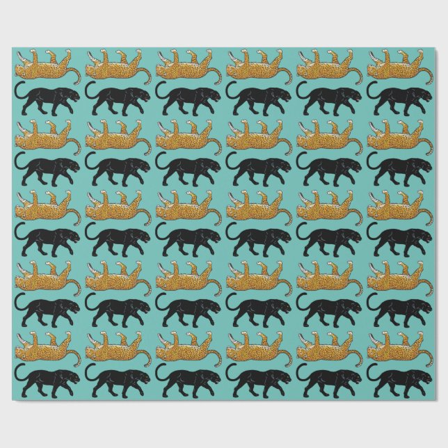 Papier Cadeau panthère noir (Plat)
