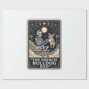 Papier Cadeau Papa Bouledogue Français Vintage Squelette Tarot T