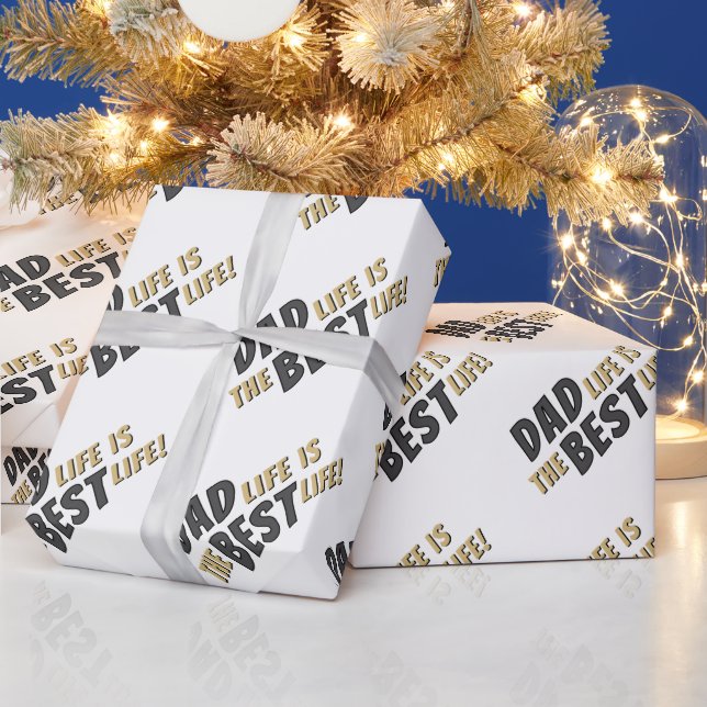 Papier Cadeau Papa Life est la meilleure vie Citation père (Vacances)