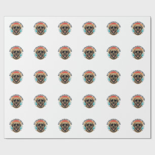 Papier Cadeau Papa Mastiff Anglais Vintage Coucher de soleil Chi