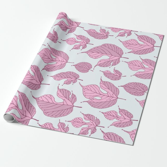Papier Cadeau Pape d'enrobage Motif Feuille Mulberry contemporai (Déroulé)