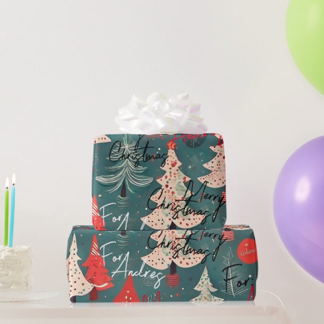 Papier Cadeau Papel regalo navideño personalizado (Cadeaux de fête)