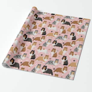 Papier Cadeau Paper de Sheltie Bones and Paws
