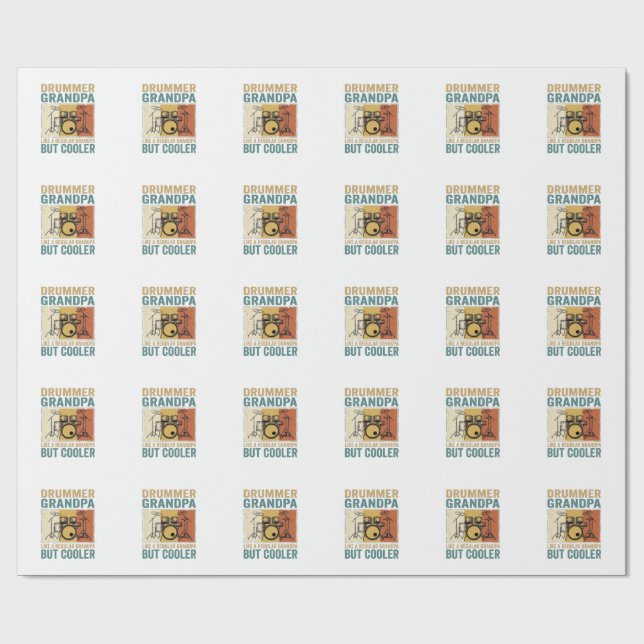 Papier Cadeau Papi Batteur Comme un Papi Normal Mais Plus Cool  (Plat)