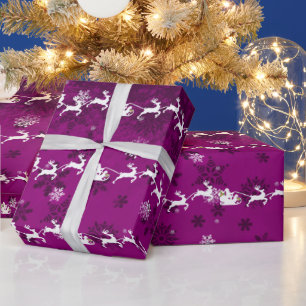 Papier Cadeau Papier à capuchon et à pinceau à Père Noël Magenta