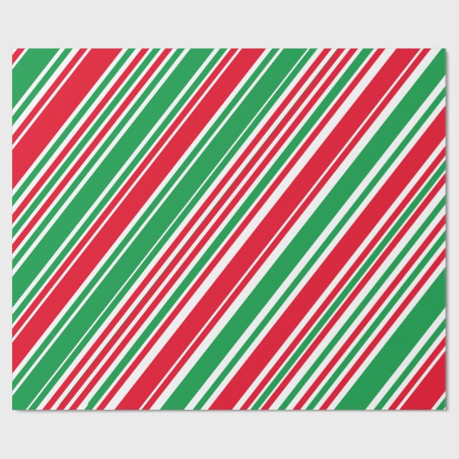 Papier Cadeau Papier à carreaux blanc rouge vert (Plat)