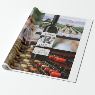 Papier Cadeau Papier à enveloppement à thème à vin doré