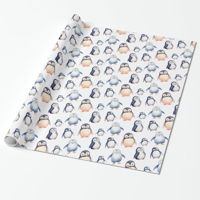 Papier Cadeau Papier à enveloppement à thème Penguin Winter Wond (Déroulé)
