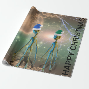 Papier Cadeau Papier à enveloppement Alien de Noël
