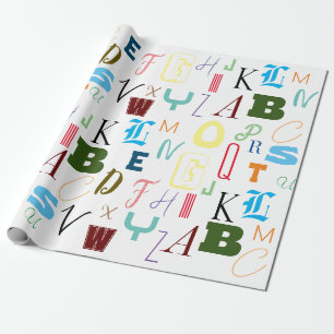 Papier Cadeau Papier à enveloppement Alphabet