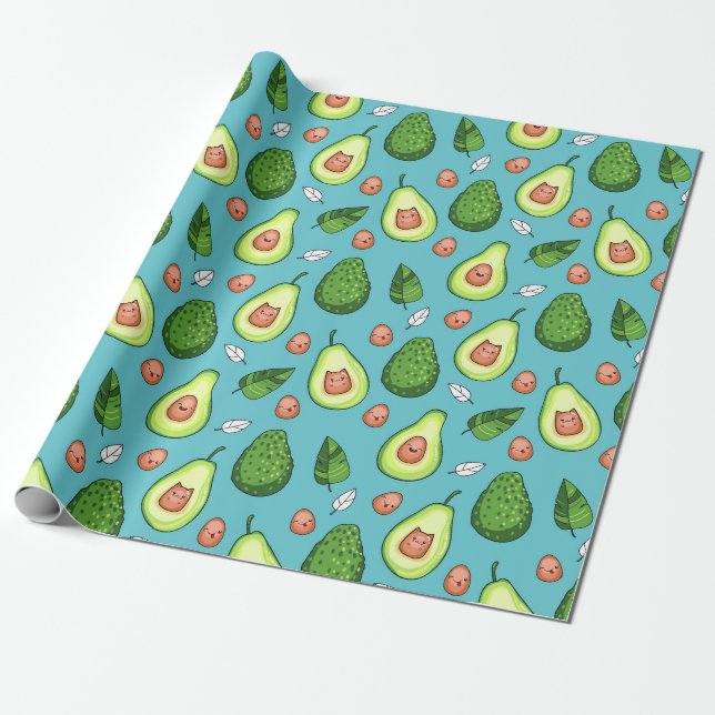 Papier Cadeau Papier à enveloppement Avocado (Déroulé)