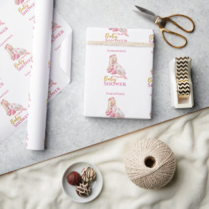 Papier Cadeau Papier à enveloppement Baby shower Ballerina Girl