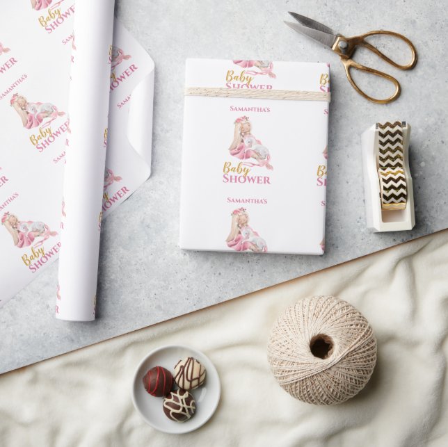 Papier Cadeau Papier à enveloppement Baby shower Ballerina Girl (Artisanat)