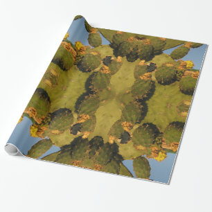 Papier Cadeau Papier à enveloppement brillant à cactus vert et j