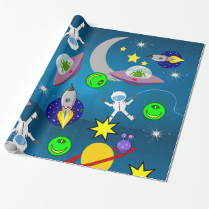 Papier Cadeau Papier à enveloppement brillant, Aliens de vaissea