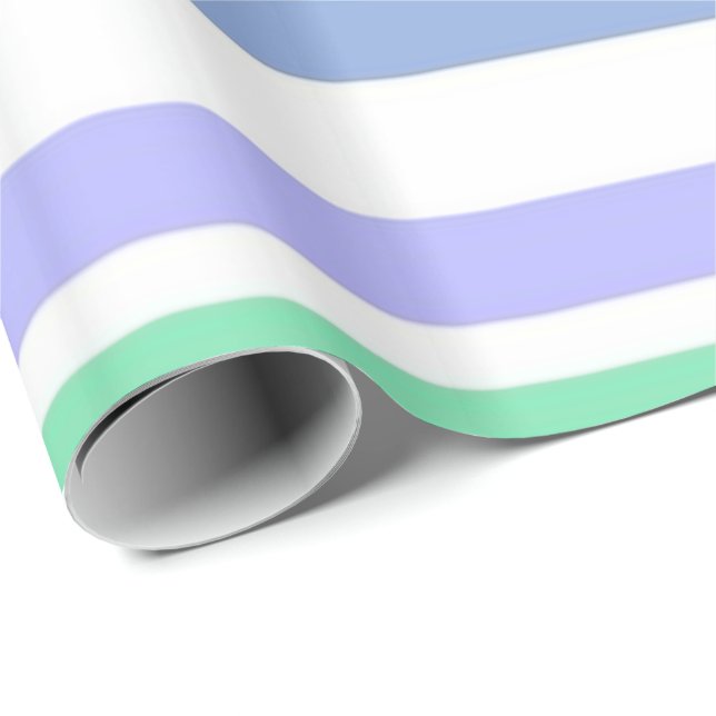 Papier Cadeau Papier à enveloppement brillant Purple Green Strip (Coin rond)
