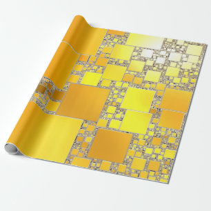 Papier Cadeau Papier à enveloppement carré jaune et orange