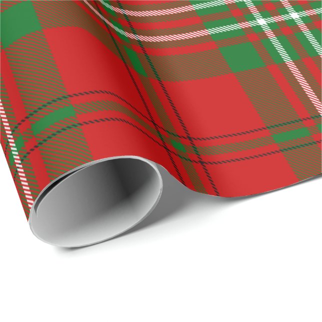 Papier Cadeau Papier à enveloppement Clan Scott Red Tartan (Coin rond)