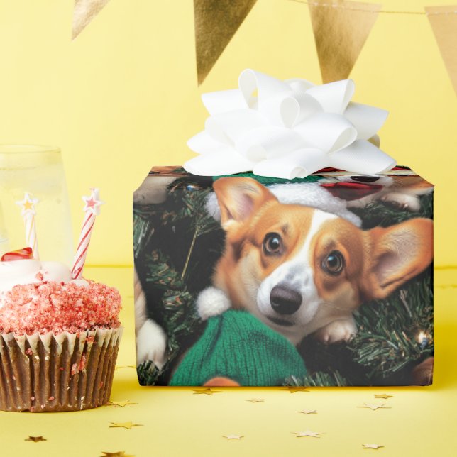 Papier Cadeau Papier à enveloppement Corgi (Fête d'anniversaire)
