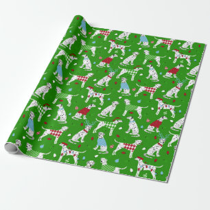 Papier Cadeau Papier à enveloppement dalmate de Noël