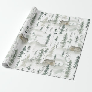 Papier Cadeau Papier à enveloppement de cadeaux Cabine de bois r