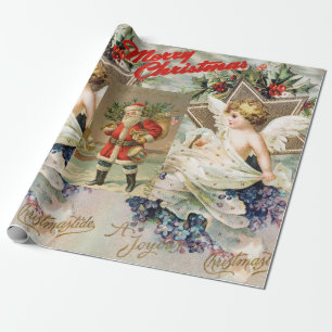 Papier Cadeau Papier à enveloppement de CHRISTMAS ANGEL COLLAGE