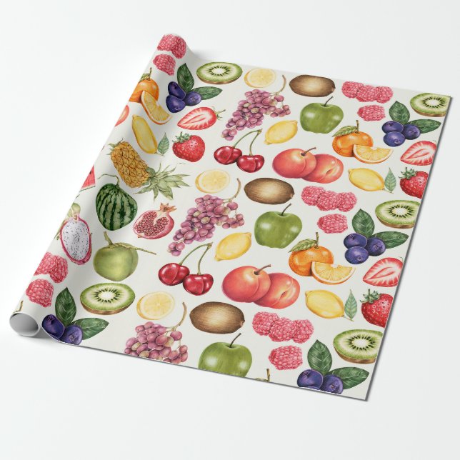 Papier Cadeau Papier à enveloppement de fruits (Déroulé)