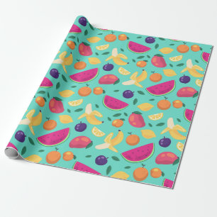 Papier Cadeau Papier à enveloppement de fruits tropicaux