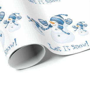 Papier Cadeau Papier à enveloppement de neige de Noël