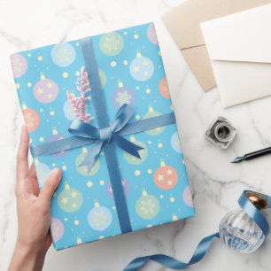 Papier Cadeau Papier à enveloppement de Noël avec boules de Noël