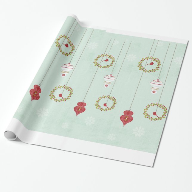 Papier Cadeau Papier à enveloppement de Noël Bales Holly (Déroulé)