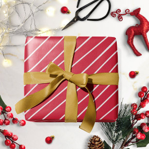 Papier Cadeau Papier à enveloppement de Noël Rouge avec bandes b