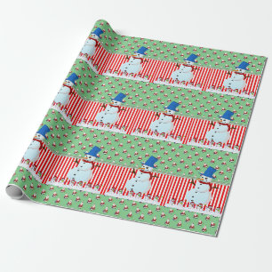 Papier Cadeau Papier à enveloppement de Noël Snowman