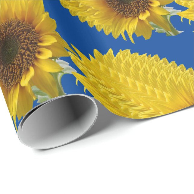 Papier Cadeau Papier à enveloppement de tournesol (Coin rond)