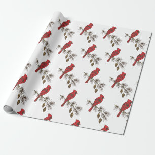 Papier Cadeau Papier à enveloppement des cardinaux de Noël