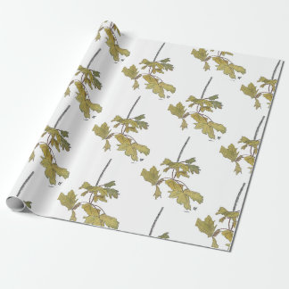 Papier Cadeau Papier à enveloppement d'été à feuilles jaunes